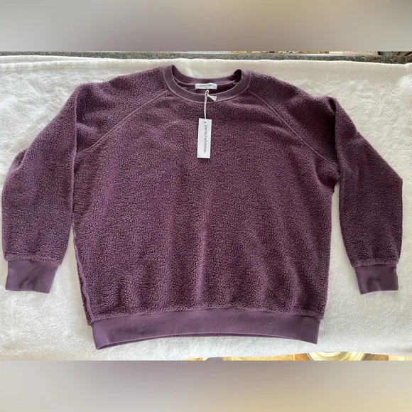 NWT Ziggy-Plum-reverse fleece shrunken crew neck sweatshirt - Picture 7 of 7